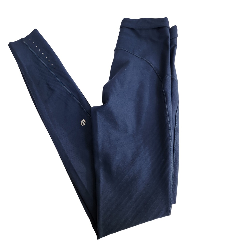 Lululemon Tight Stuff Tight II 27" Leggings Navy Blue Sz‎ 2 Running Yoga Workout